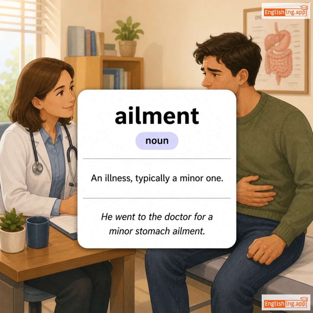ailment definition card — visual illustration of the meaning