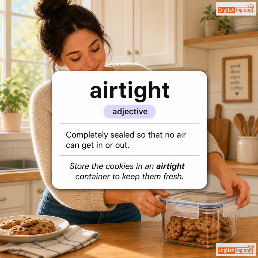 airtight definition card — visual illustration of the meaning