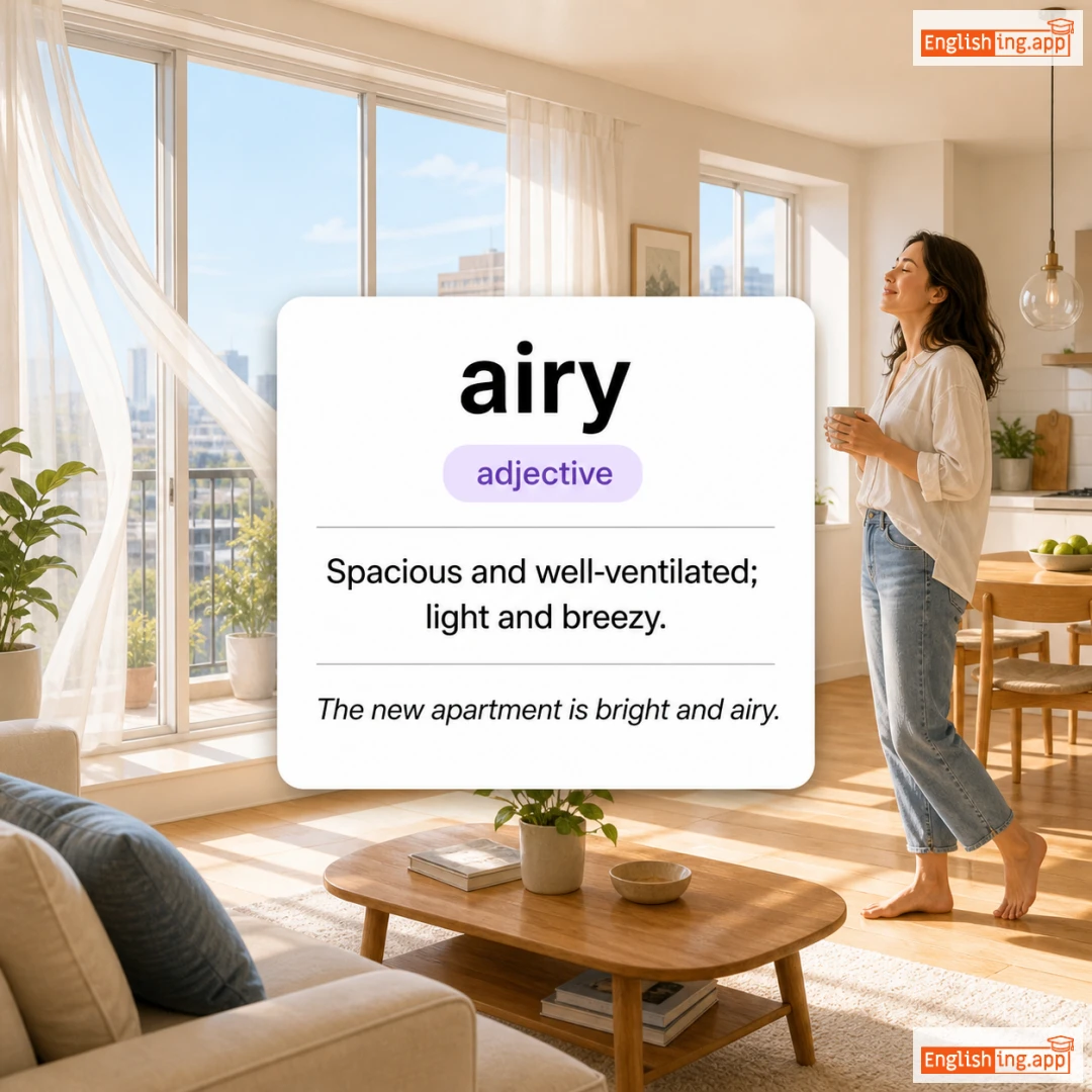 airy definition card — visual illustration of the meaning