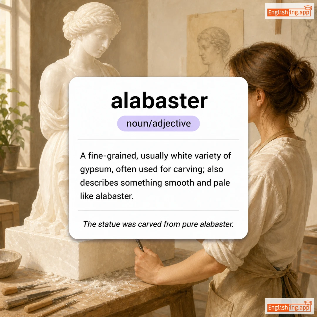 alabaster definition card — visual illustration of the meaning