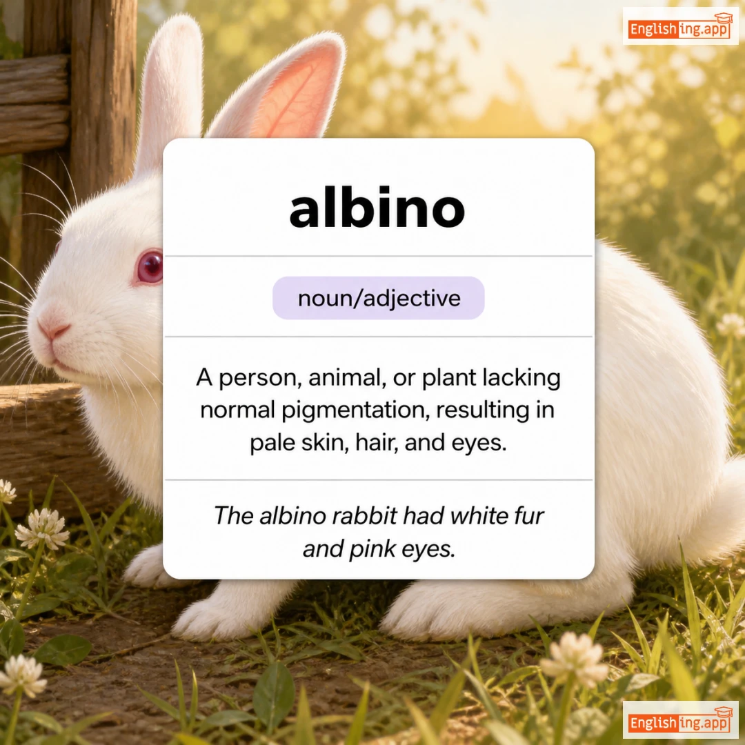 albino definition card — visual illustration of the meaning