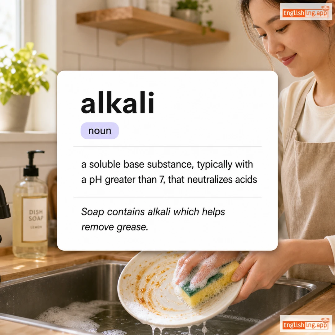 alkali definition card — visual illustration of the meaning
