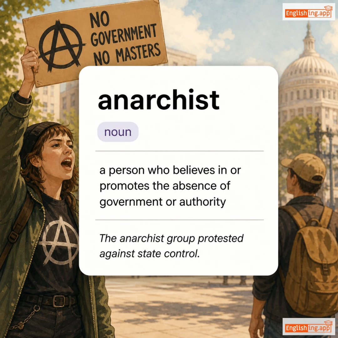 anarchist definition card — visual illustration of the meaning