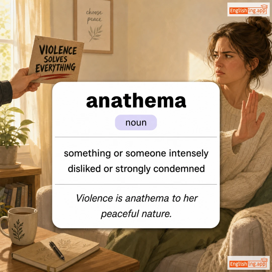 anathema definition card — visual illustration of the meaning