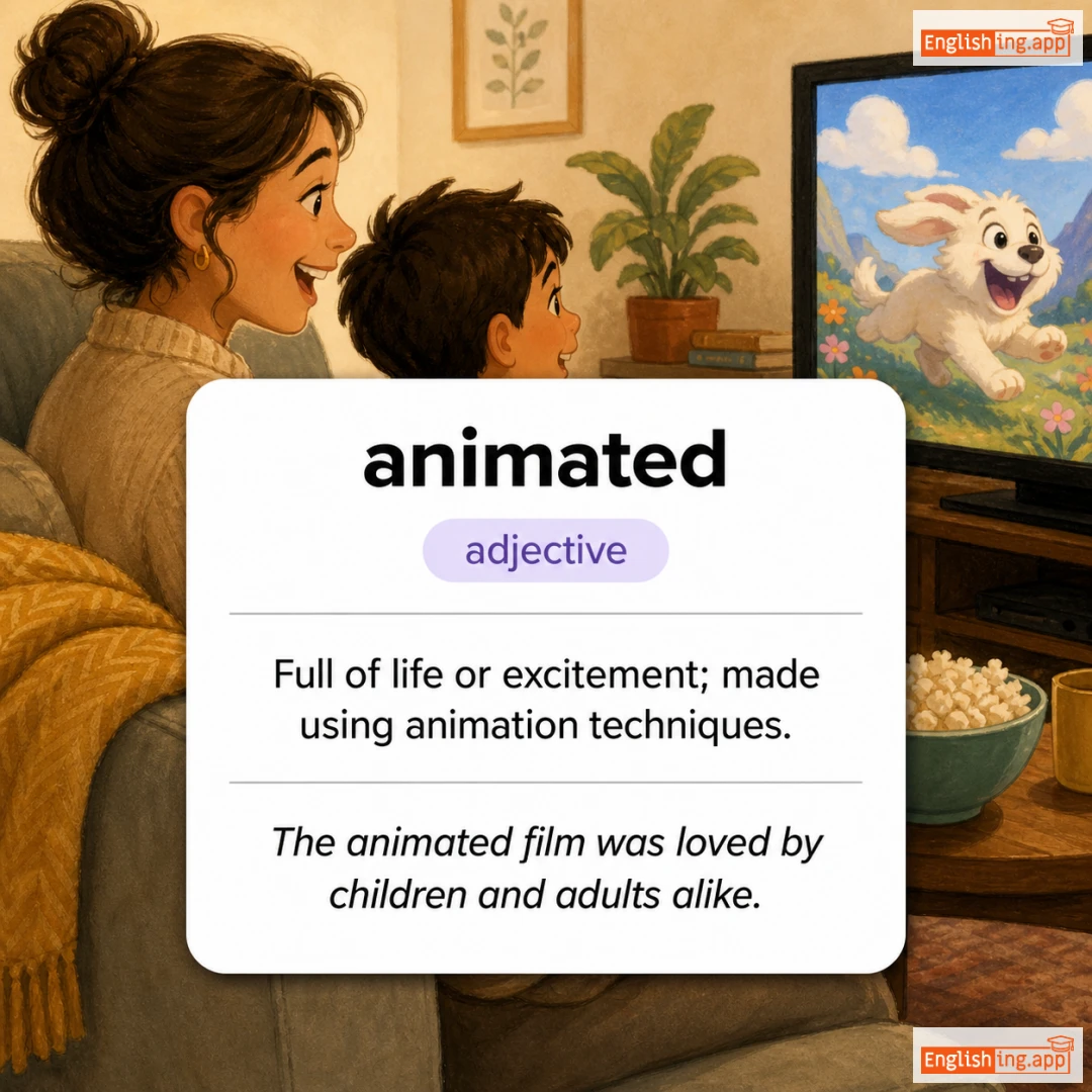 animated definition card — visual illustration of the meaning