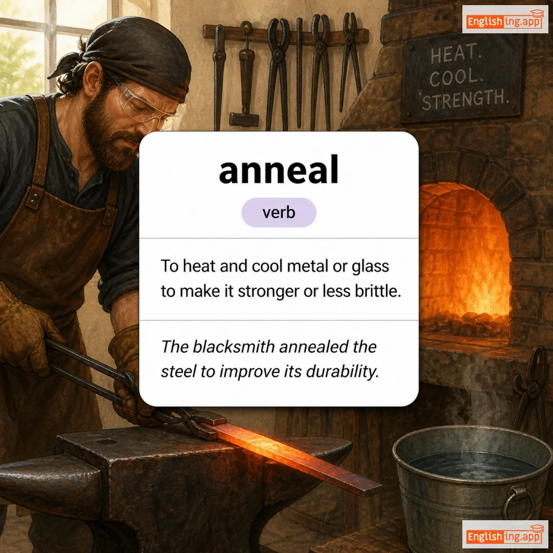anneal definition card — visual illustration of the meaning