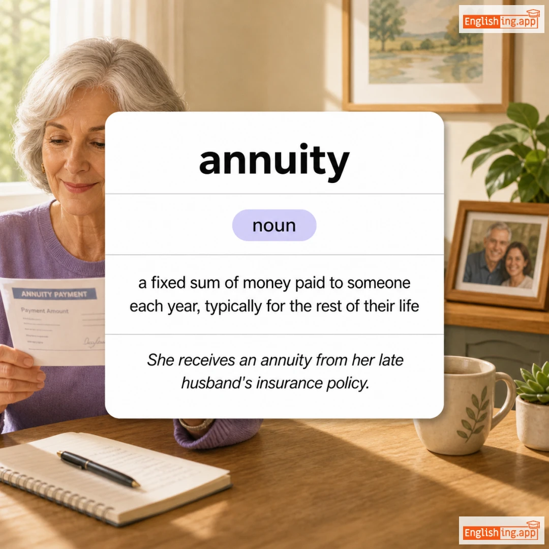 annuity definition card — visual illustration of the meaning