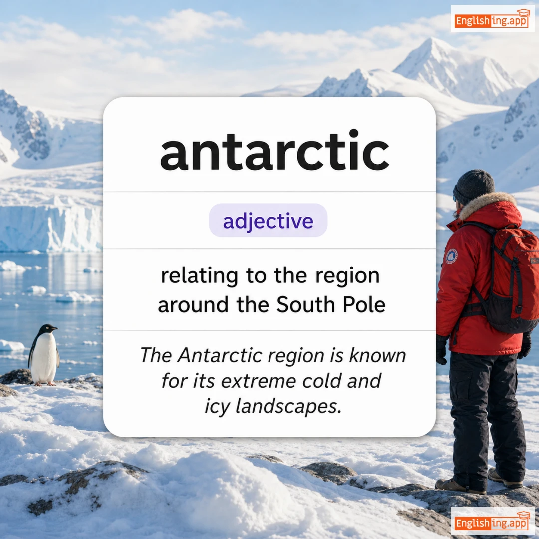 antarctic definition card — visual illustration of the meaning