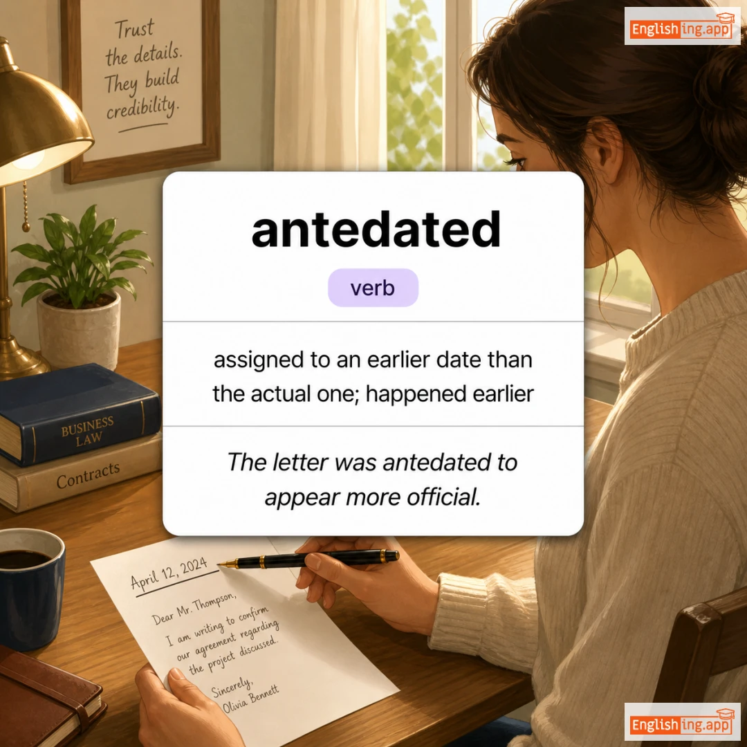 antedated definition card — visual illustration of the meaning