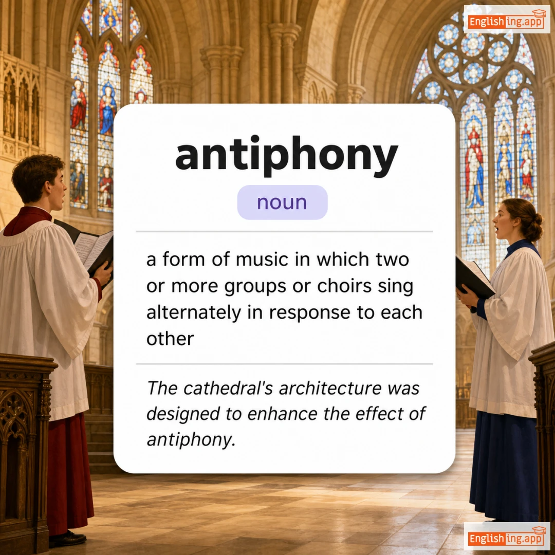 antiphony definition card — visual illustration of the meaning