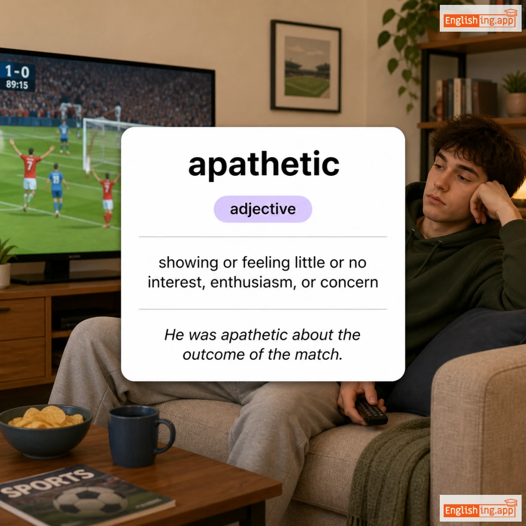 apathetic definition card — visual illustration of the meaning