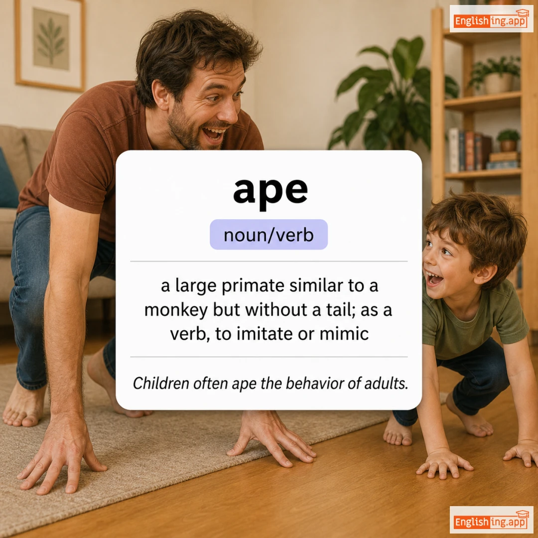 ape definition card — visual illustration of the meaning