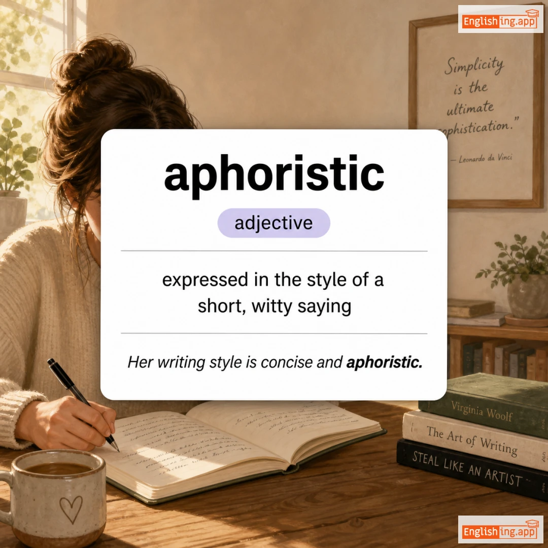 aphoristic definition card — visual illustration of the meaning