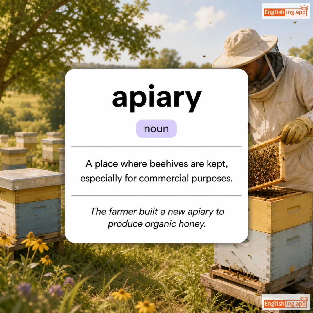 apiary definition card — visual illustration of the meaning