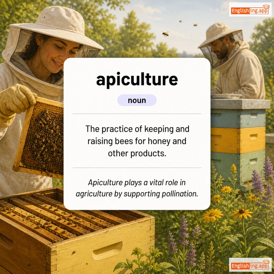 apiculture definition card — visual illustration of the meaning