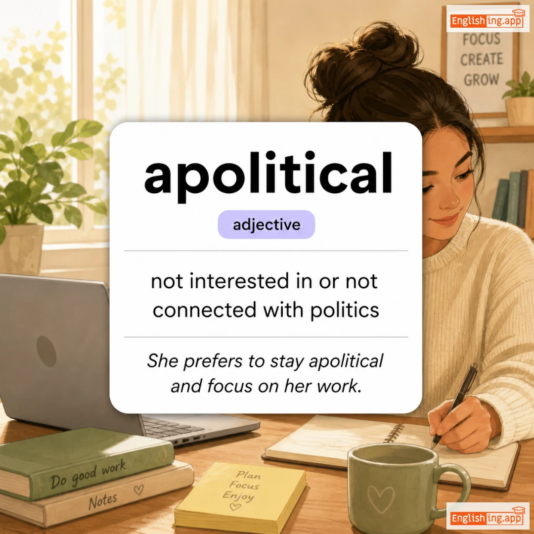 apolitical definition card — visual illustration of the meaning