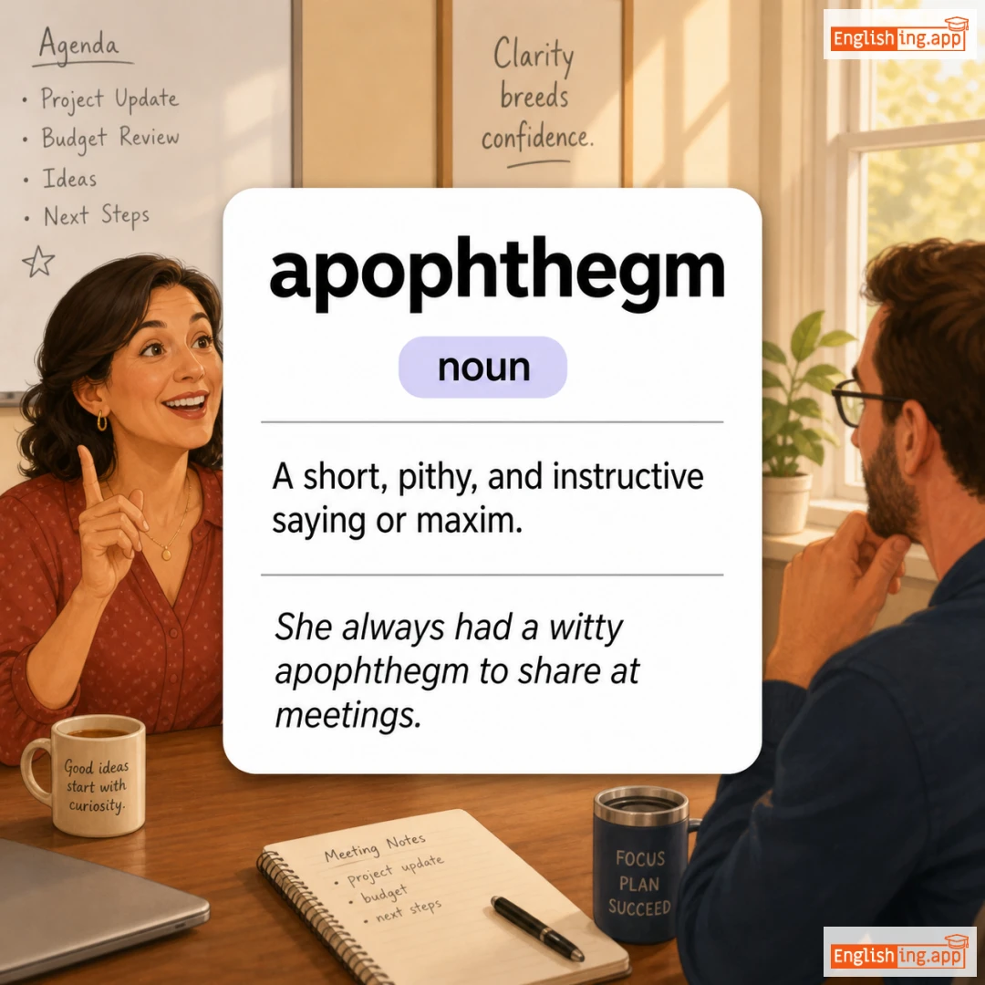 apophthegm definition card — visual illustration of the meaning