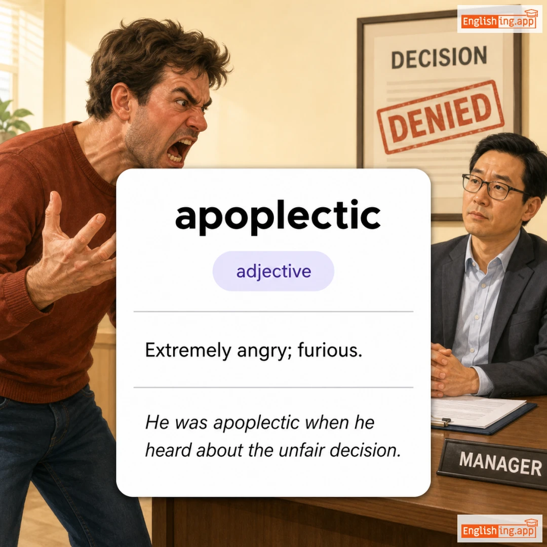 apoplectic definition card — visual illustration of the meaning