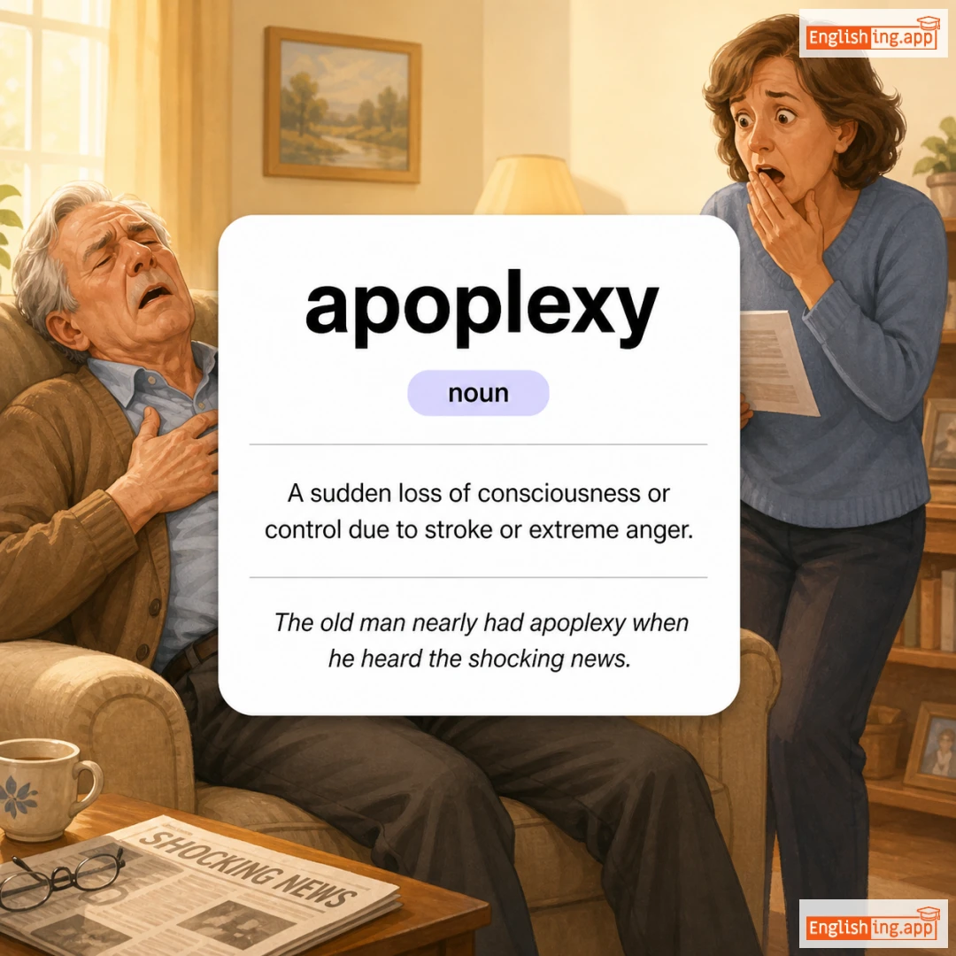 apoplexy definition card — visual illustration of the meaning