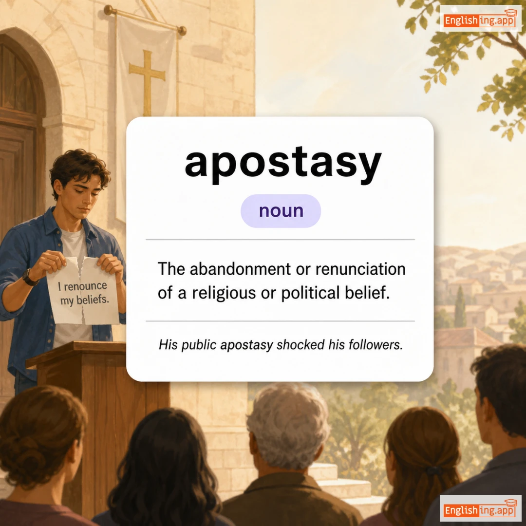 apostasy definition card — visual illustration of the meaning