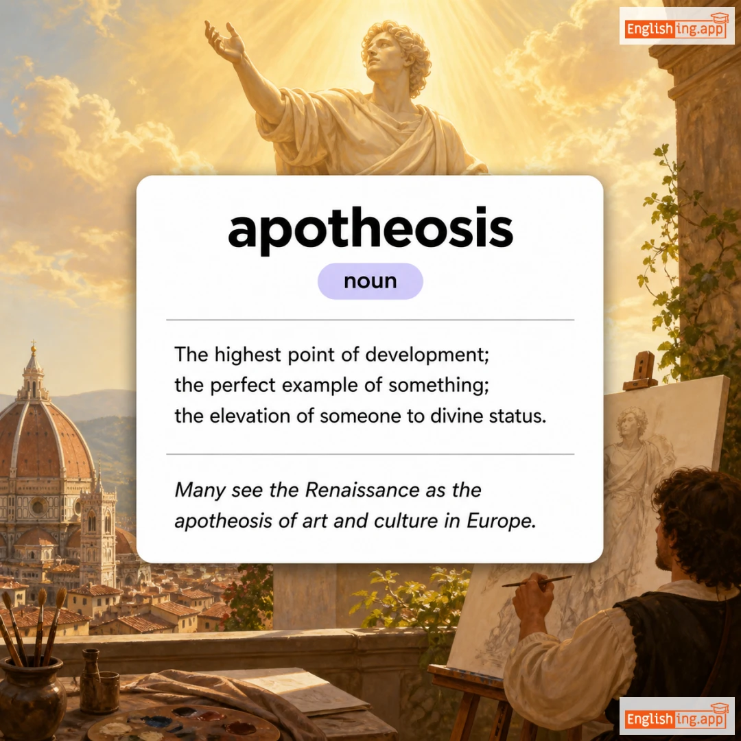 apotheosis definition card — visual illustration of the meaning