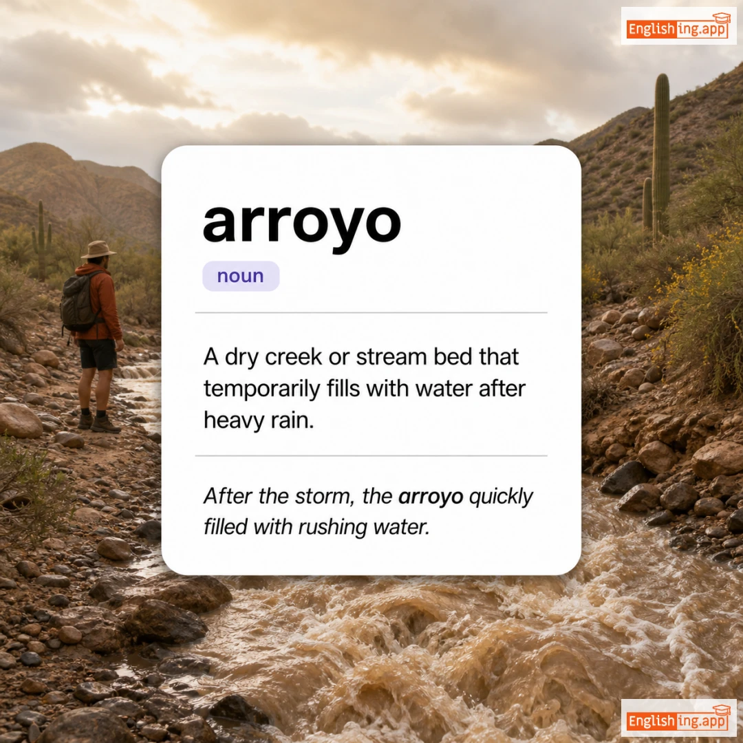 arroyo definition card — visual illustration of the meaning