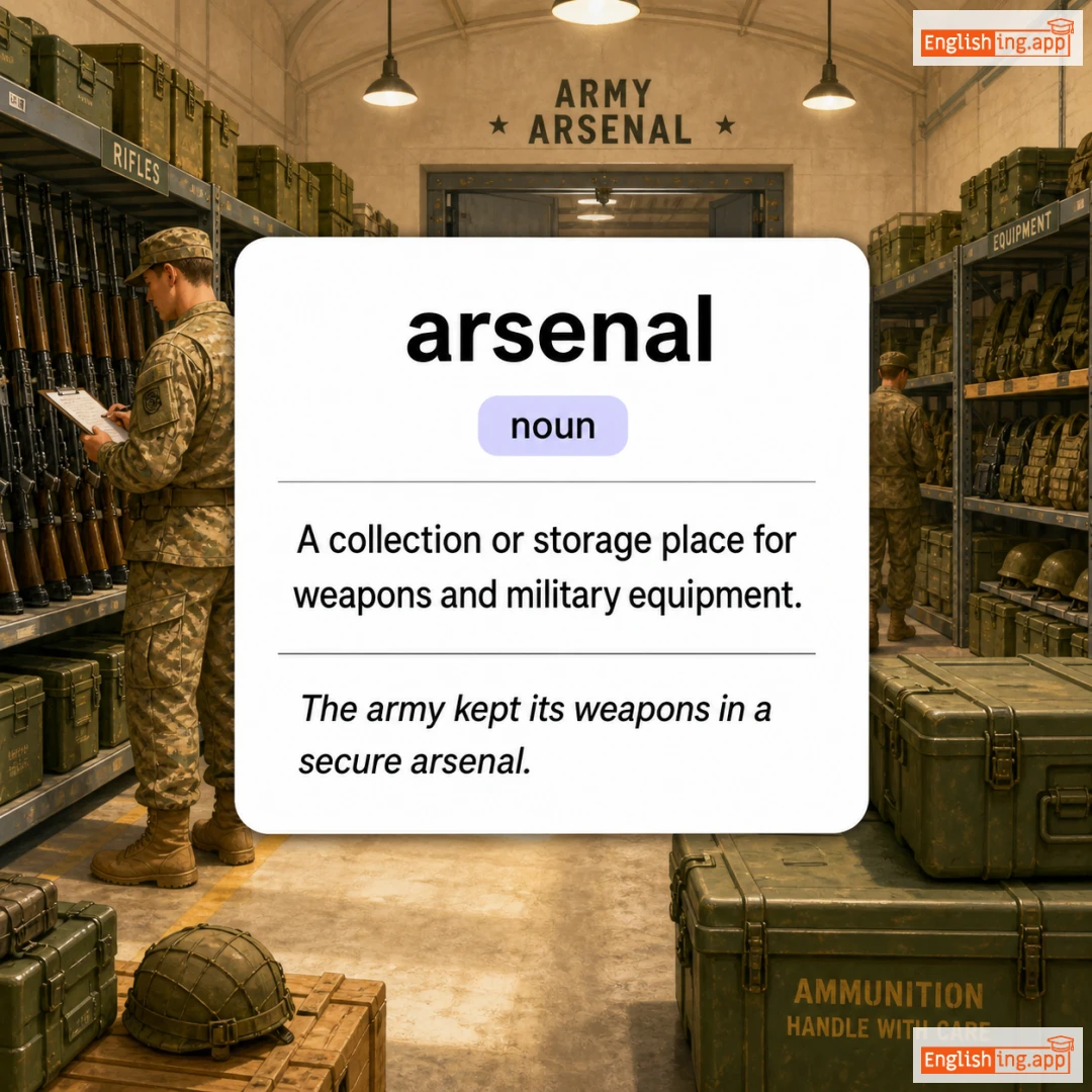 arsenal definition card — visual illustration of the meaning