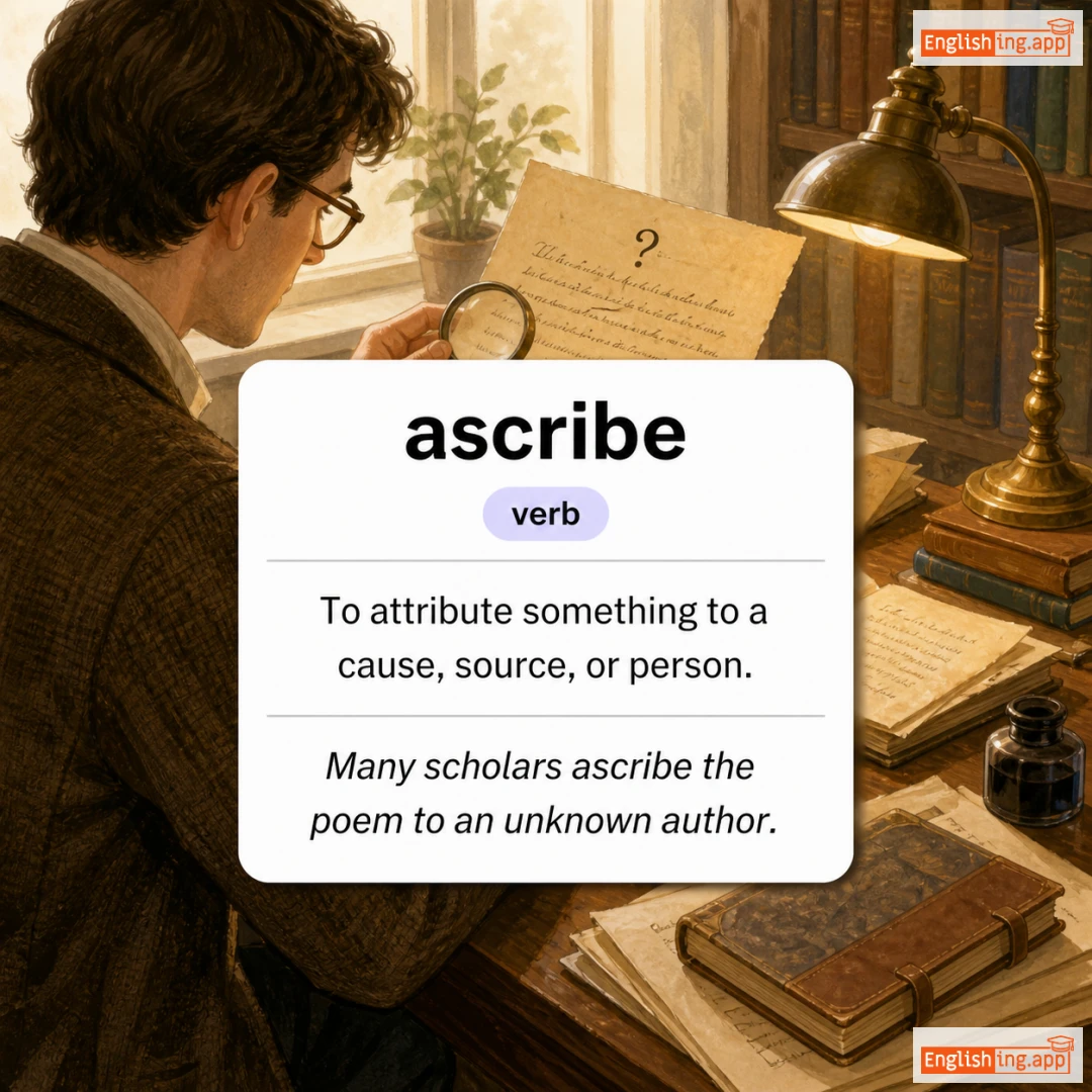 ascribe definition card — visual illustration of the meaning