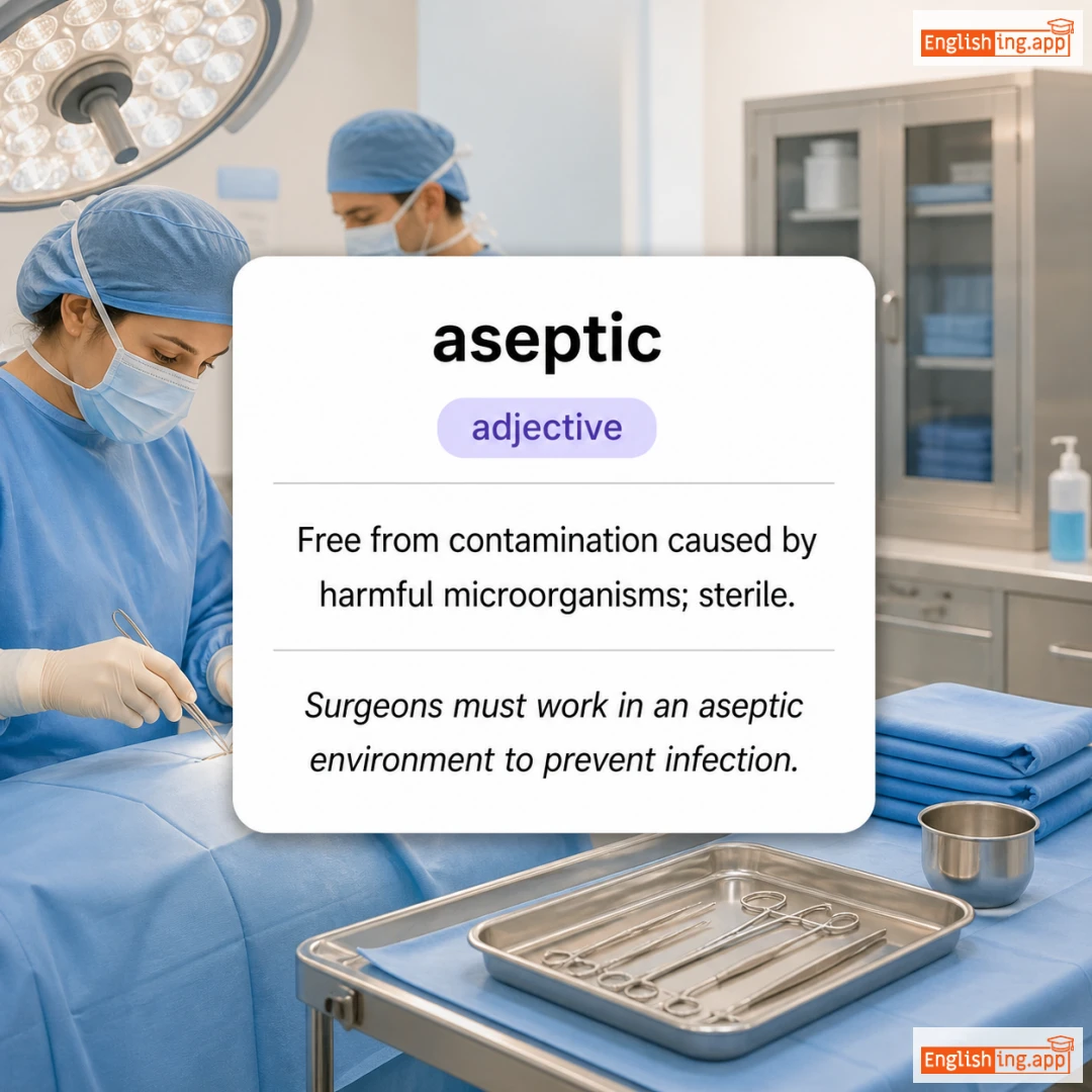 aseptic definition card — visual illustration of the meaning