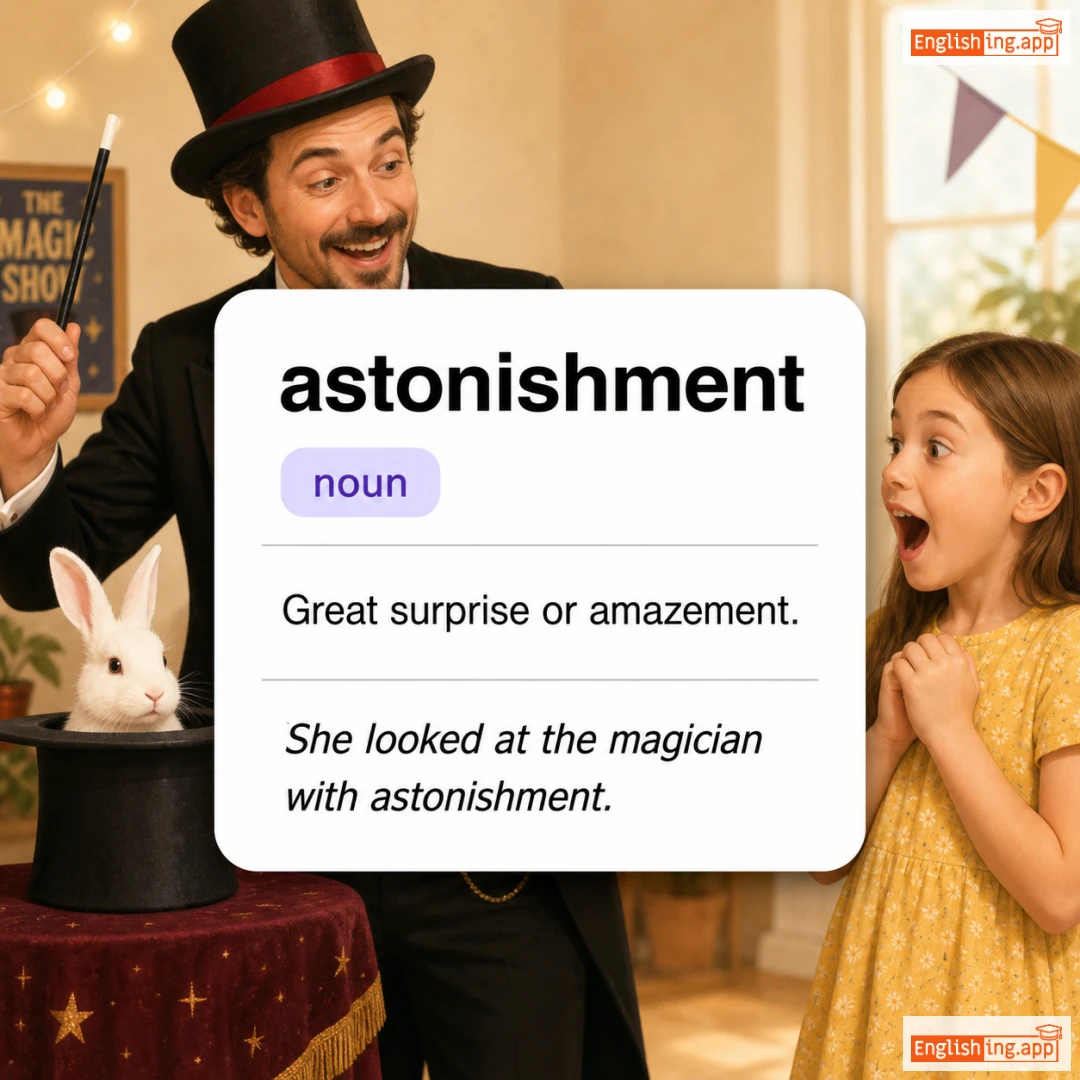 astonishment definition card — visual illustration of the meaning