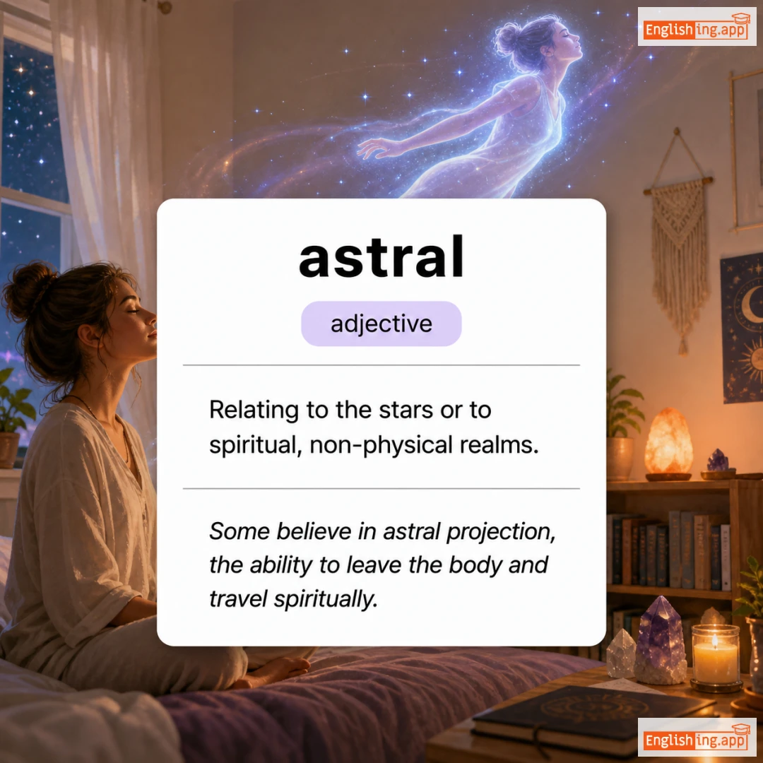 astral definition card — visual illustration of the meaning