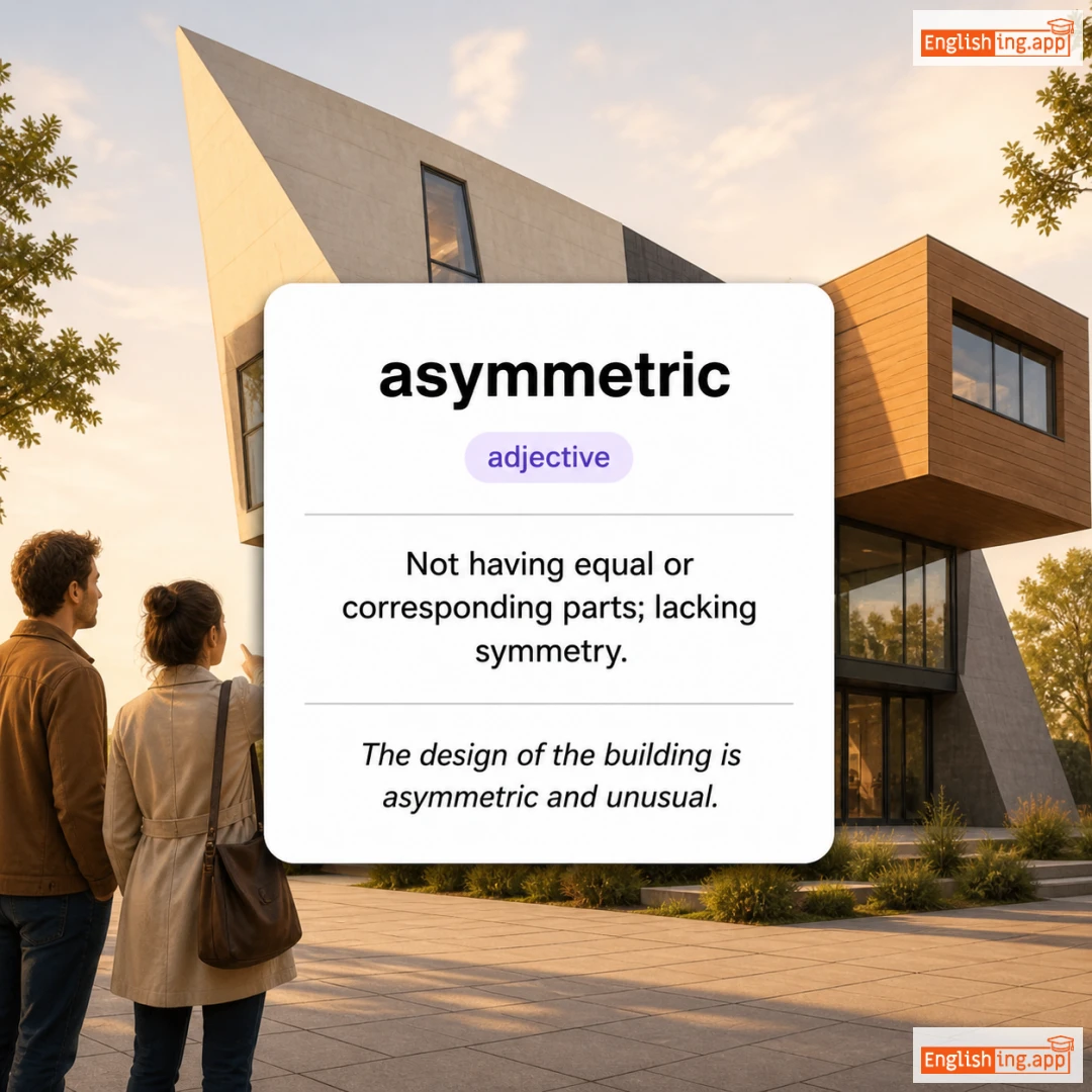 asymmetric definition card — visual illustration of the meaning