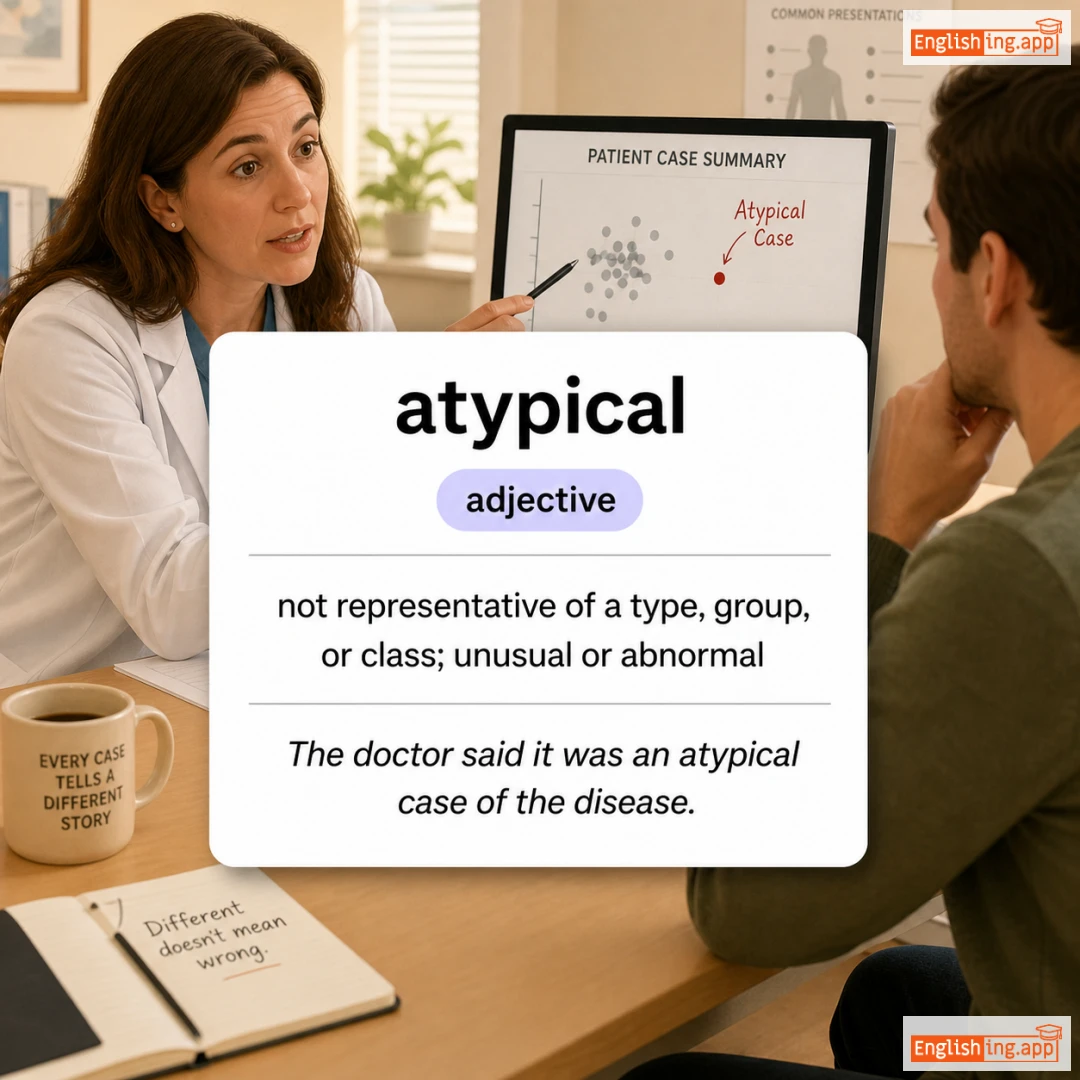 atypical definition card — visual illustration of the meaning