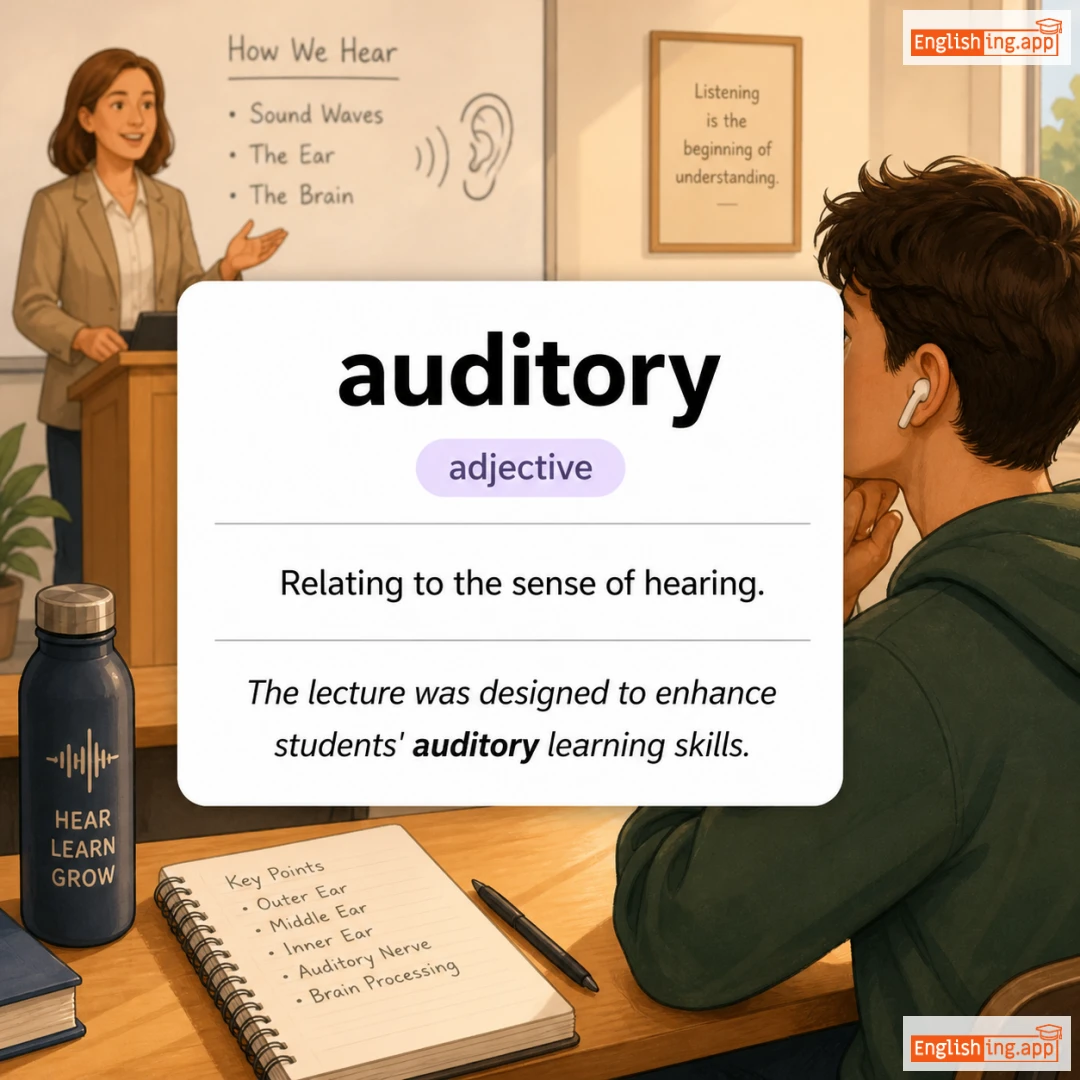 auditory definition card — visual illustration of the meaning