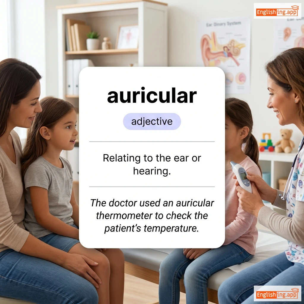 auricular definition card — visual illustration of the meaning