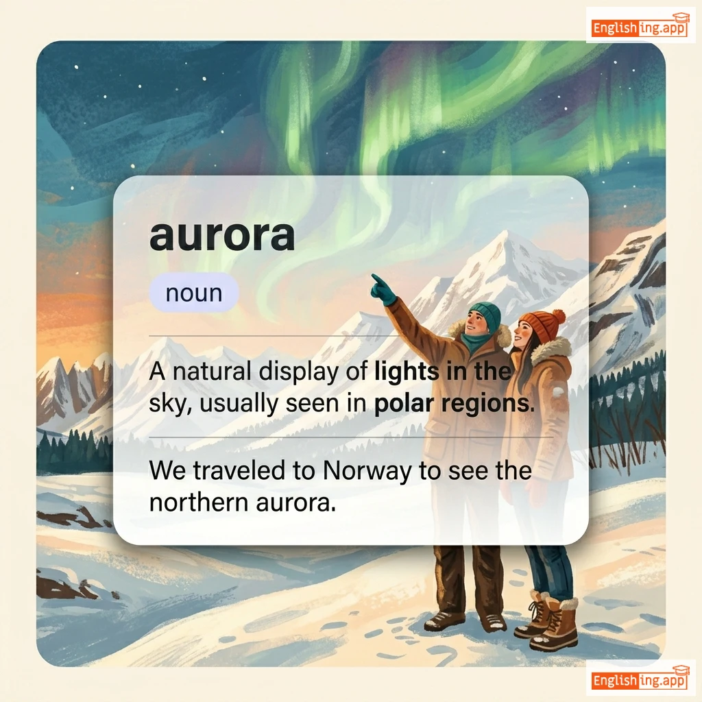 aurora definition card — visual illustration of the meaning