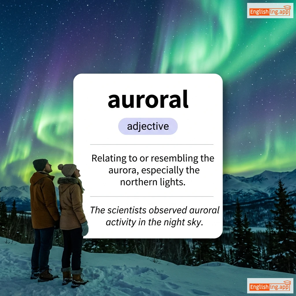auroral definition card — visual illustration of the meaning
