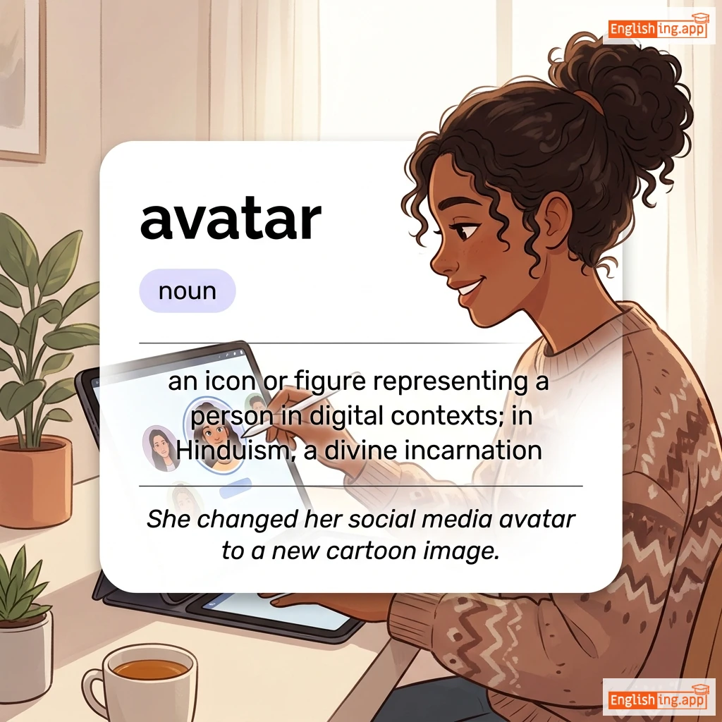 avatar definition card — visual illustration of the meaning