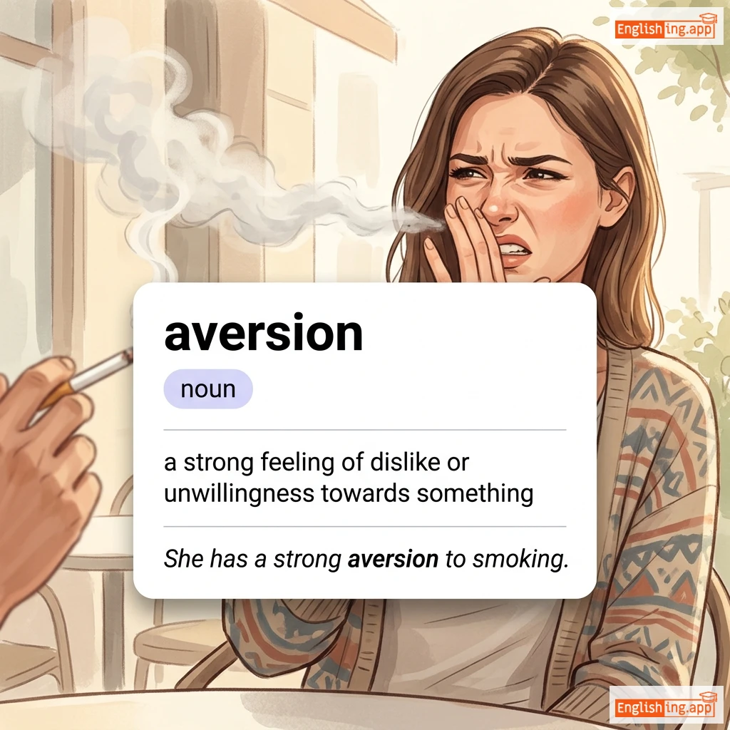 aversion definition card — visual illustration of the meaning