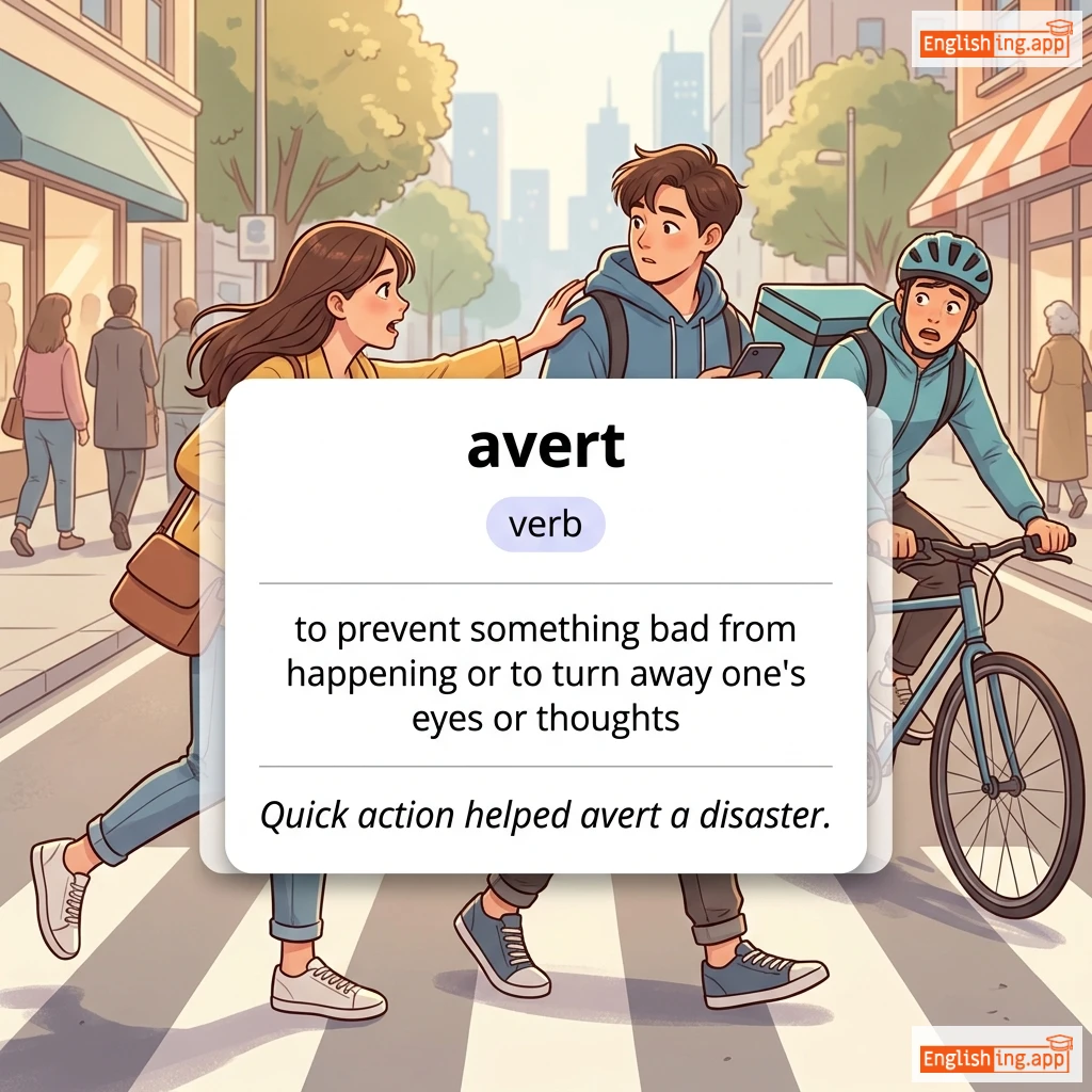 avert definition card — visual illustration of the meaning