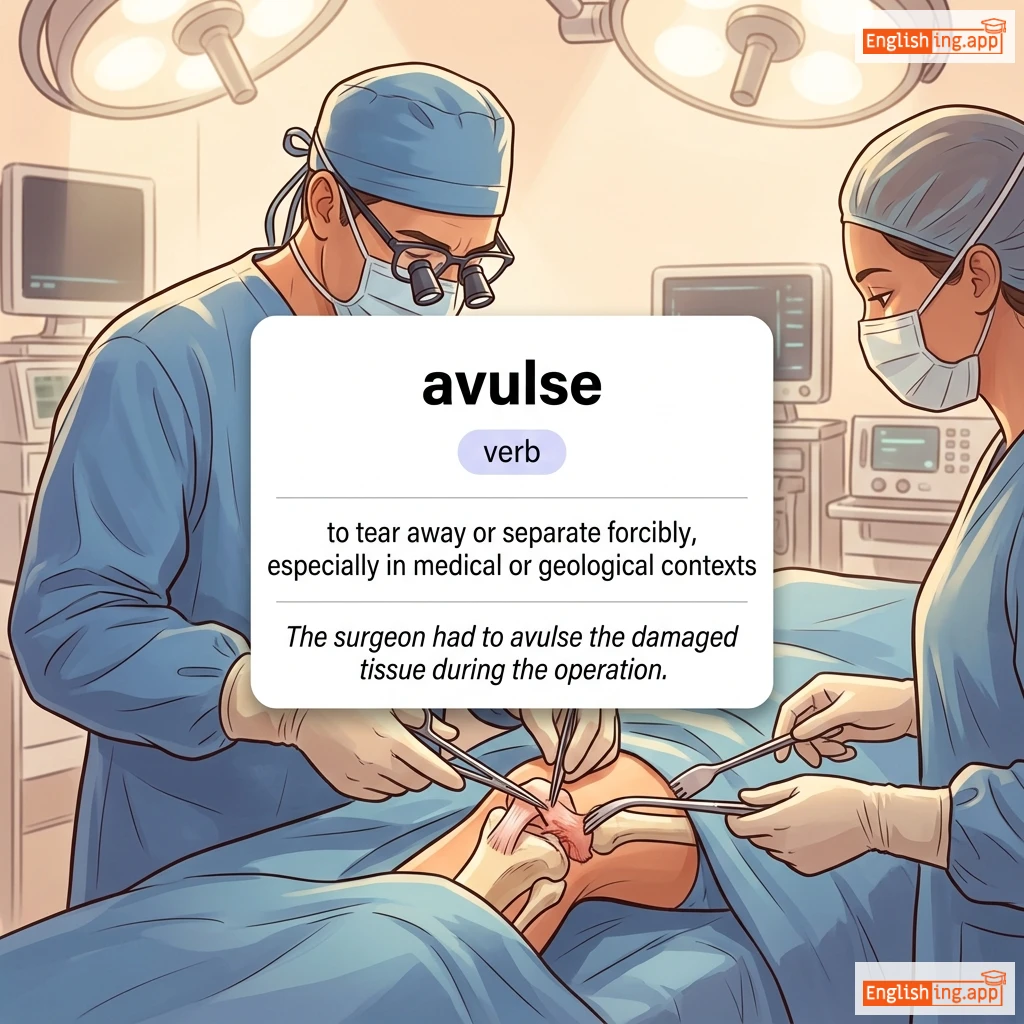 avulse definition card — visual illustration of the meaning