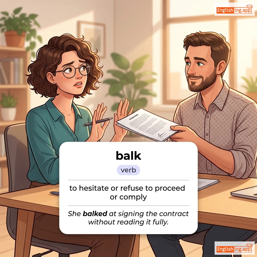 balk definition card — visual illustration of the meaning