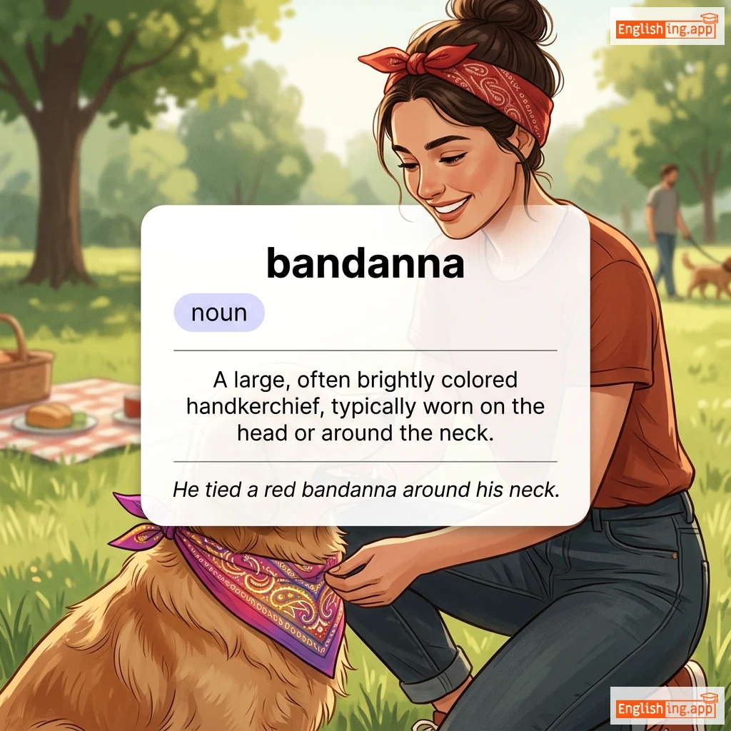 bandanna definition card — visual illustration of the meaning