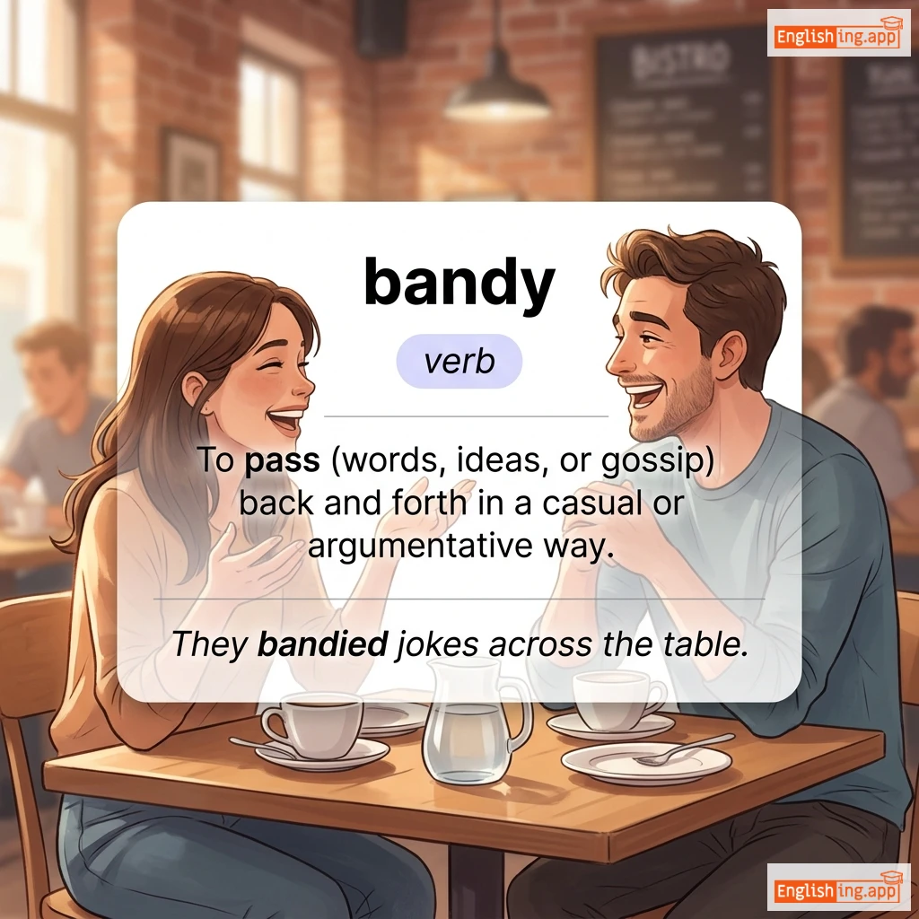 bandy definition card — visual illustration of the meaning