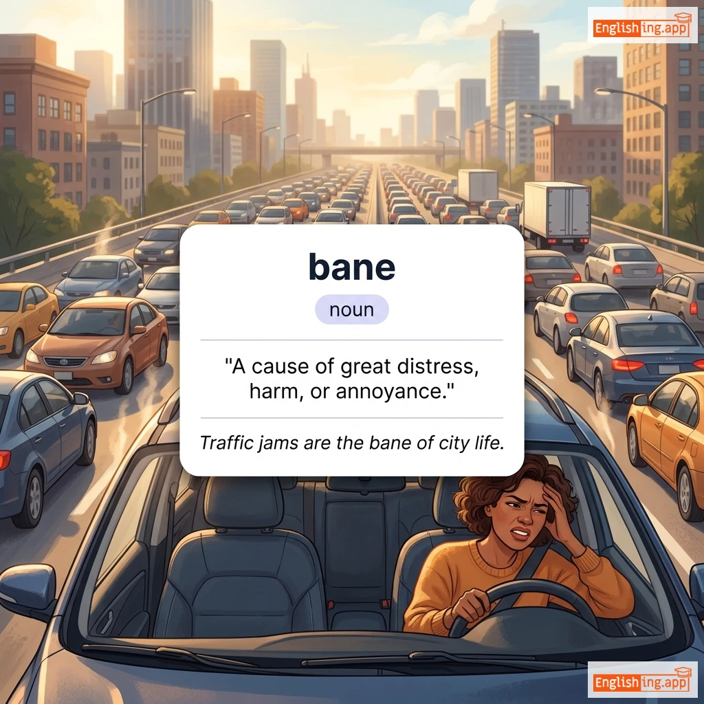 bane definition card — visual illustration of the meaning