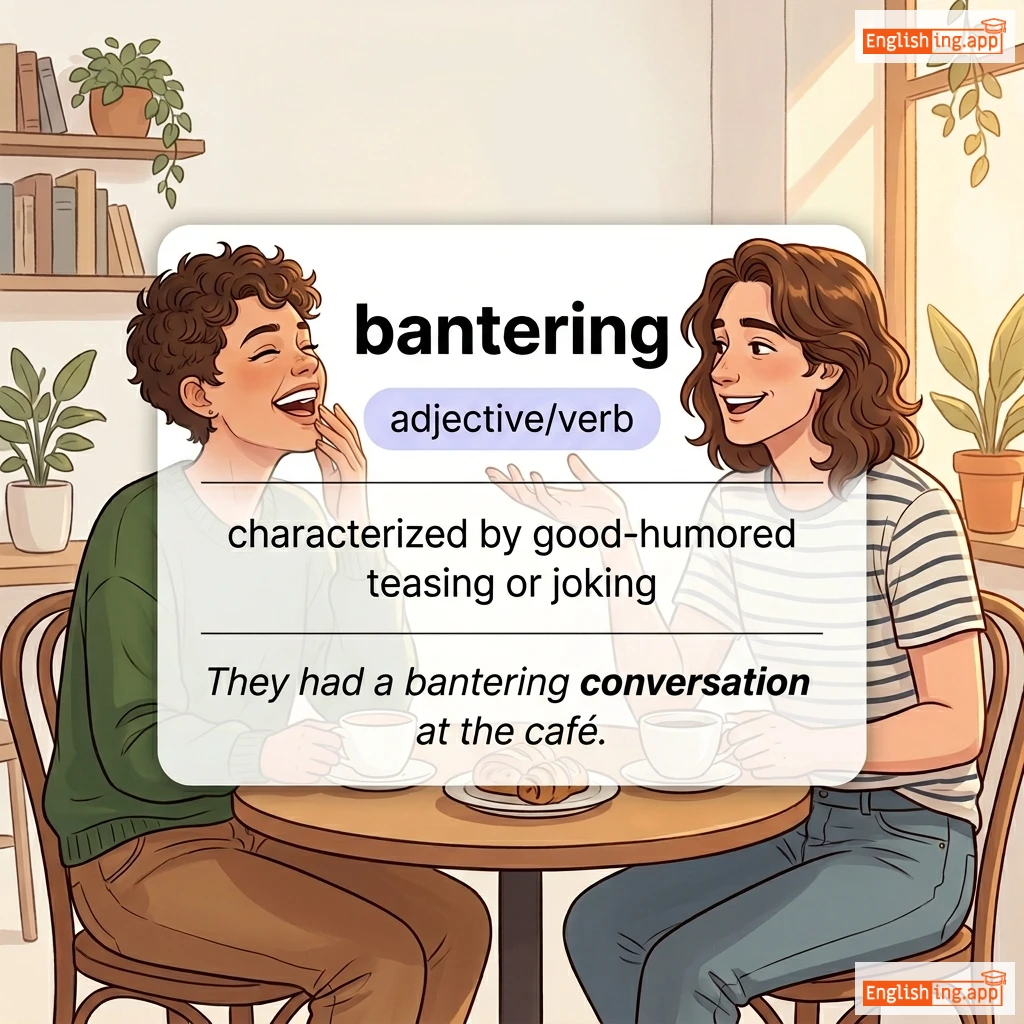 bantering definition card — visual illustration of the meaning