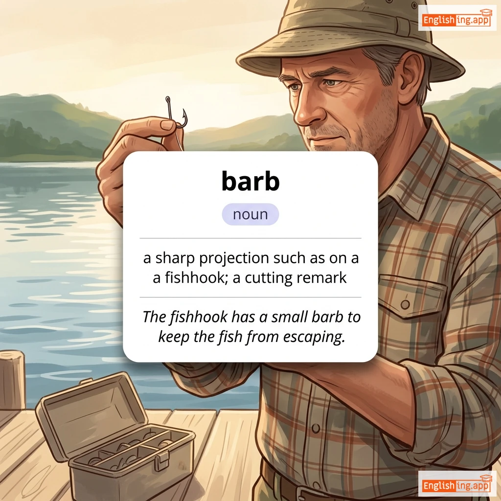 barb definition card — visual illustration of the meaning