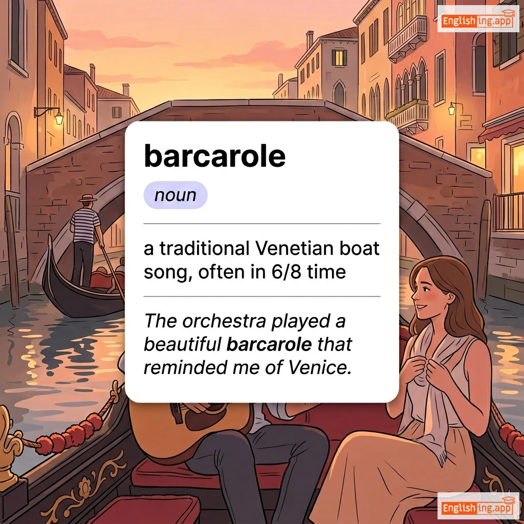 barcarole definition card — visual illustration of the meaning