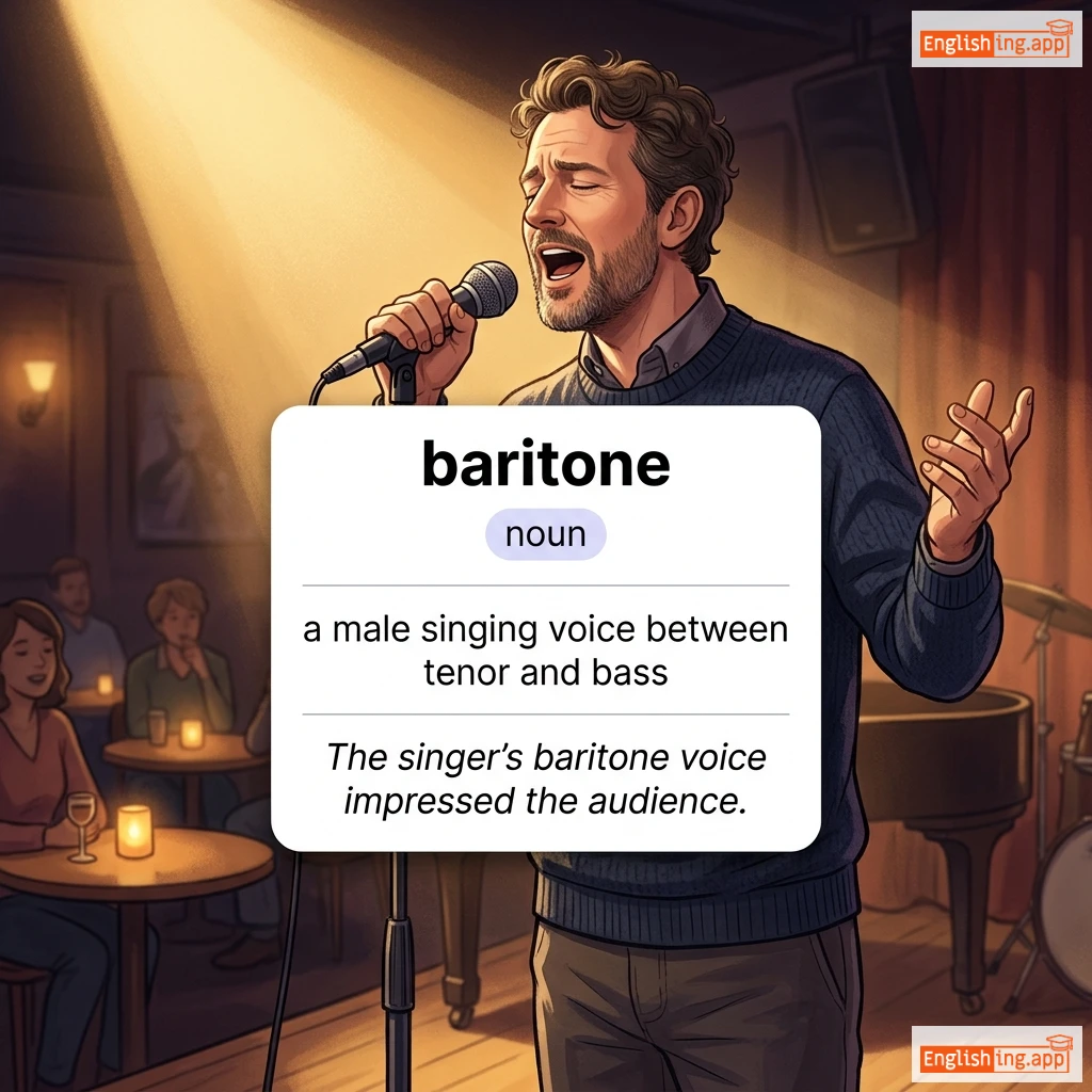 baritone definition card — visual illustration of the meaning