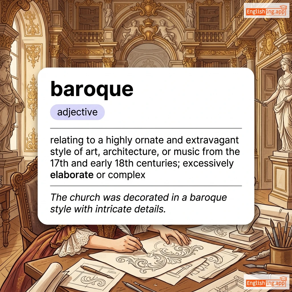 baroque definition card — visual illustration of the meaning